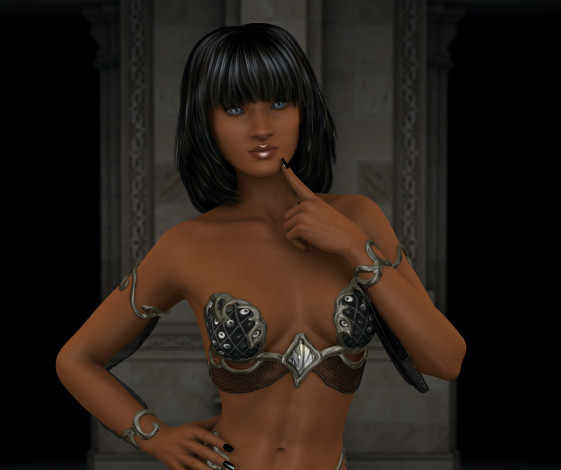 Обои картинки фото 3д графика, люди , people, фон, девушка, взгляд