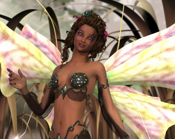 Обои картинки фото 3д графика, эльфы , elves, фон, фея, взгляд