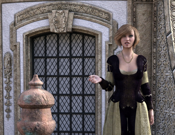 Обои картинки фото 3д графика, люди , people, фон, взгляд, девушка