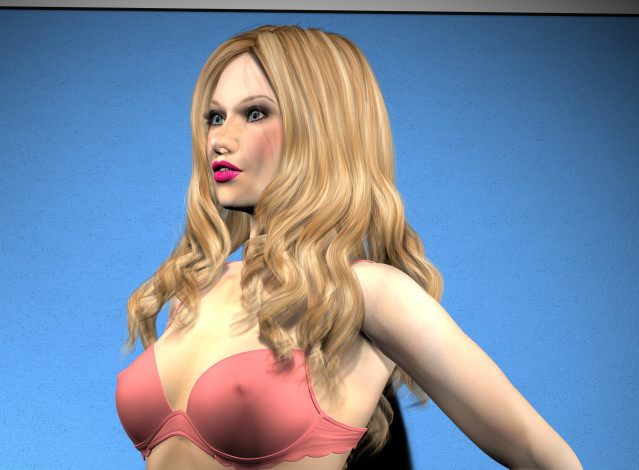 Обои картинки фото 3д графика, люди , people, девушка, взгляд, фон, блондинка