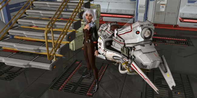 Обои картинки фото 3д графика, фантазия , fantasy, фон, взгляд, девушка