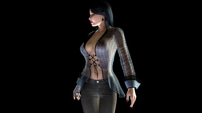 Обои картинки фото 3д графика, люди , people, фон, взгляд, девушка