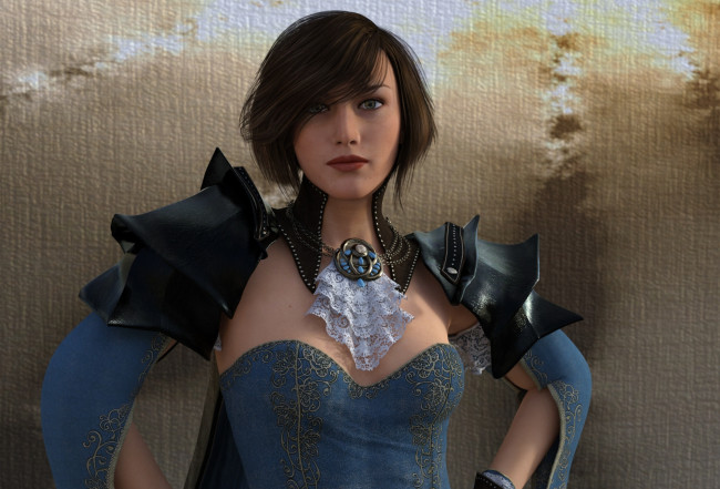 Обои картинки фото 3д графика, люди , people, фон, взгляд, девушка