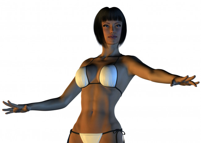 Обои картинки фото 3д графика, люди , people, фон, взгляд, девушка