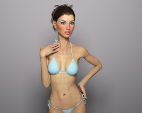 Картинка 3д+графика люди+ people фон взгляд девушка