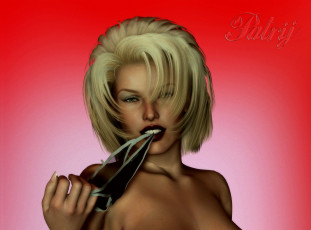 Картинка 3д+графика портрет+ portraits взгляд девушка фон