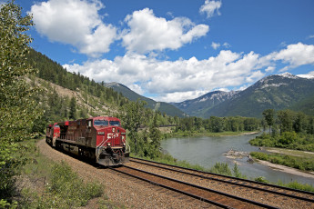 Картинка техника поезда состав локомотив рельсы