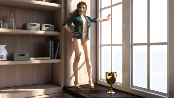 Картинка 3д+графика люди+ people взгляд девушка фон