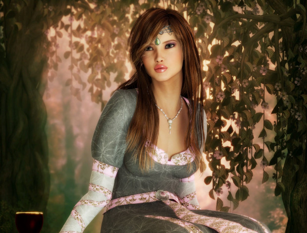 Обои картинки фото 3д графика, люди , people, фон, взгляд, девушка