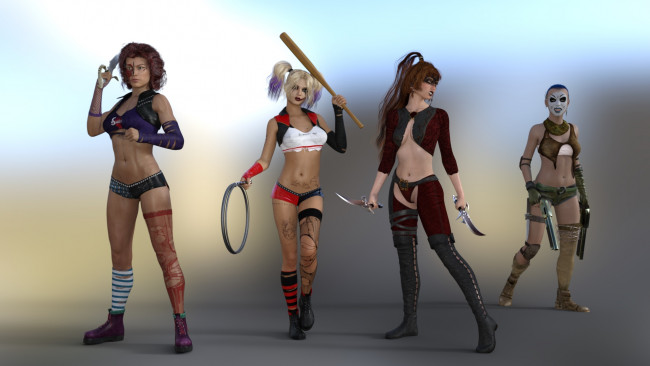 Обои картинки фото 3д графика, фантазия , fantasy, девушки, фон, взгляд