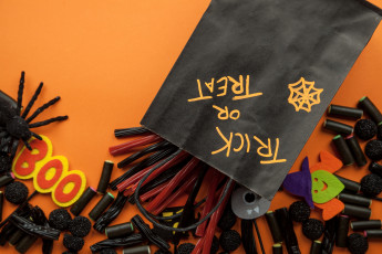 Картинка праздничные хэллоуин надпись сумка праздник сладости