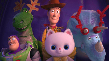 Картинка мультфильмы toy+story+that+time+forgot космонавт игрушка ковбой кошка динозавр