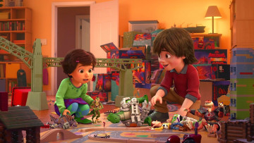 Картинка мультфильмы toy+story+that+time+forgot мальчик конструктор комната игрушка девочка