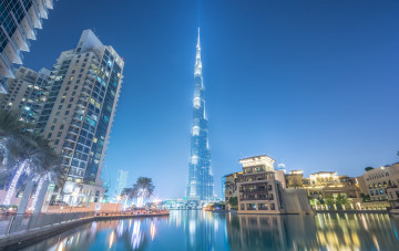 Картинка burj+khalifa +dubai города дубай+ оаэ небоскребы панорама