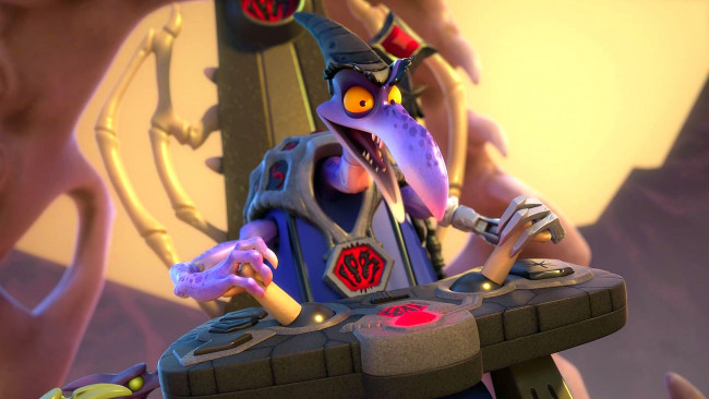 Обои картинки фото мультфильмы, toy story that time forgot, динозавр, пульт, игрушка