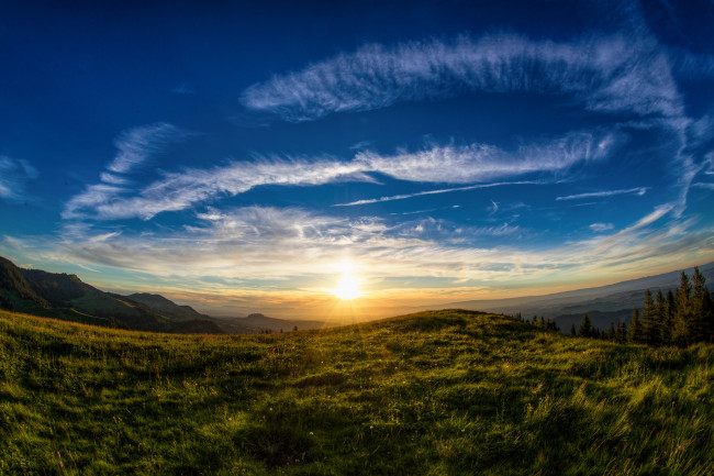 Обои картинки фото природа, восходы, закаты, простор