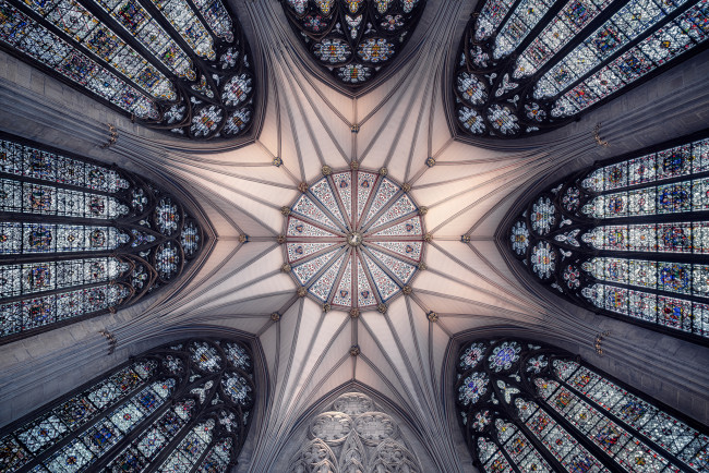 Обои картинки фото интерьер, убранство,  роспись храма, архитектура, нью йоркский, собор, великобритания, церковь, cимметричные узоры, безмятежность, otto berkeley