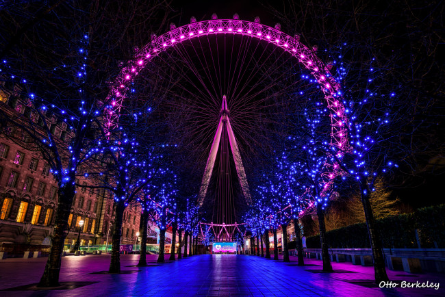 Обои картинки фото разное, иллюминация, колесо