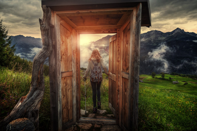 Обои картинки фото разное, компьютерный дизайн, дверь