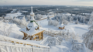 Картинка города -+православные+церкви +монастыри панорама зима вид храм лестница