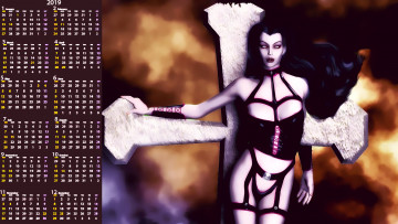 Картинка календари фэнтези взгляд женщина крест