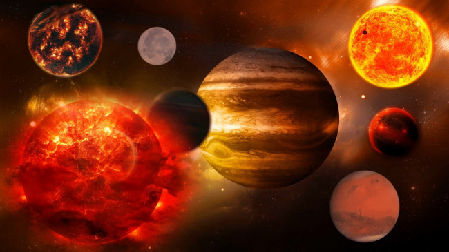 Обои картинки фото космос, арт, планеты