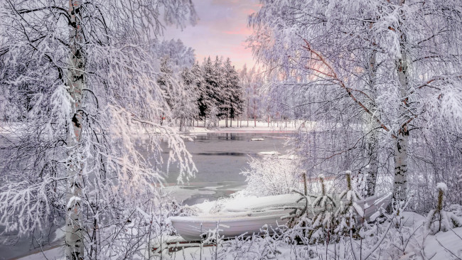 Обои картинки фото природа, зима, простор