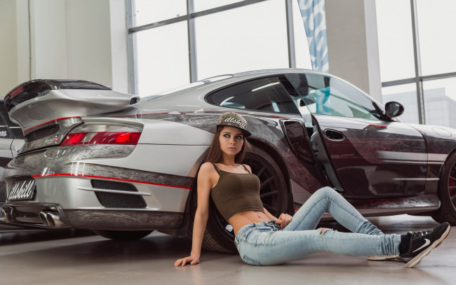 Обои картинки фото автомобили, -авто с девушками, фон, взгляд, автомобиль, девушка