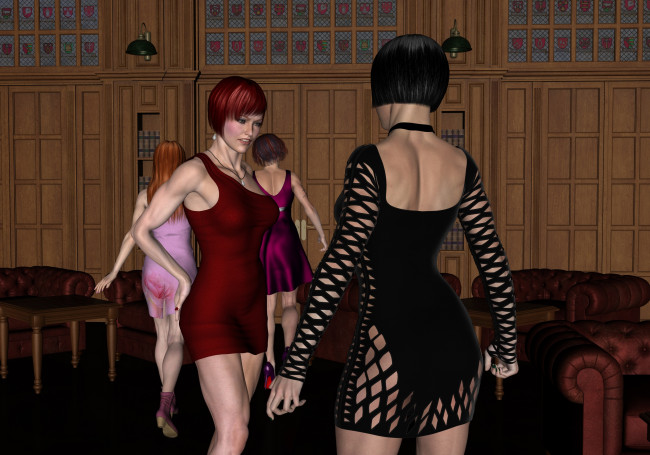 Обои картинки фото 3д графика, люди , people, девушки, фон, взгляд