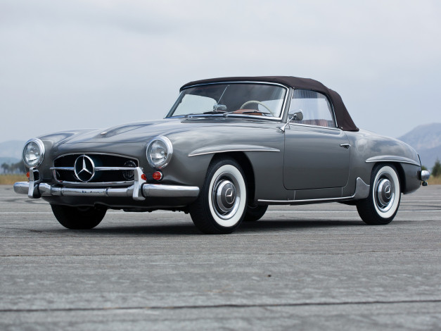 Обои картинки фото 1955 mercedes-benz 190sl , us spec, автомобили, mercedes-benz, mercedes, benz, 190sl, us, spec, ретро, g3, 1955, мерседес