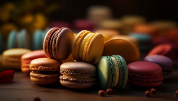 Картинка еда макаруны лакомство печенье ассорти