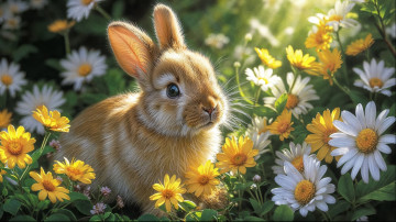 Картинка разное компьютерный+дизайн кролик