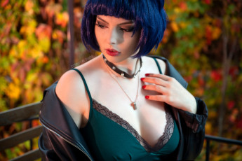 обоя девушки, анастасия волкова , svizee, образ, косплей, наряд, куртка, осень, терраса