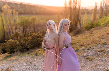 Картинка девушки ольга+кожевникова+ lady+bell образы костюм наряды костюмы ушки оружие подруги лес осень