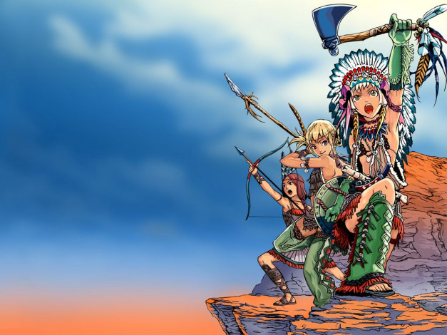 Обои картинки фото аниме, weapon, blood, technology