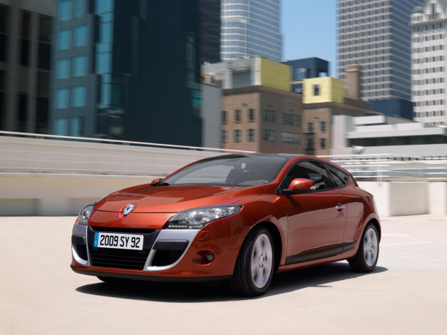Обои картинки фото renault, megane, coupe, 2009, автомобили