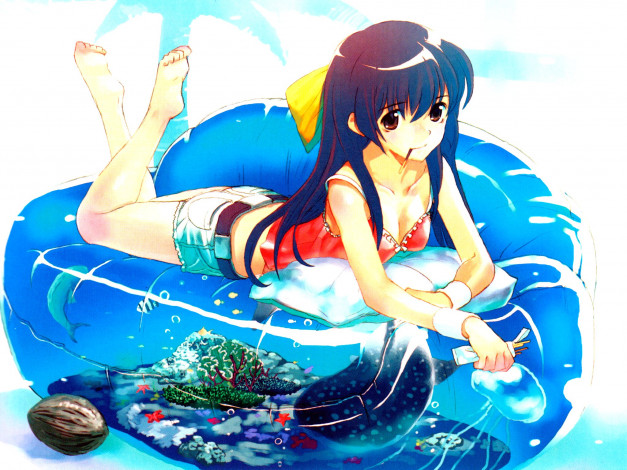 Обои картинки фото hirokiku, аниме, pixiv, girls, collection, artbook