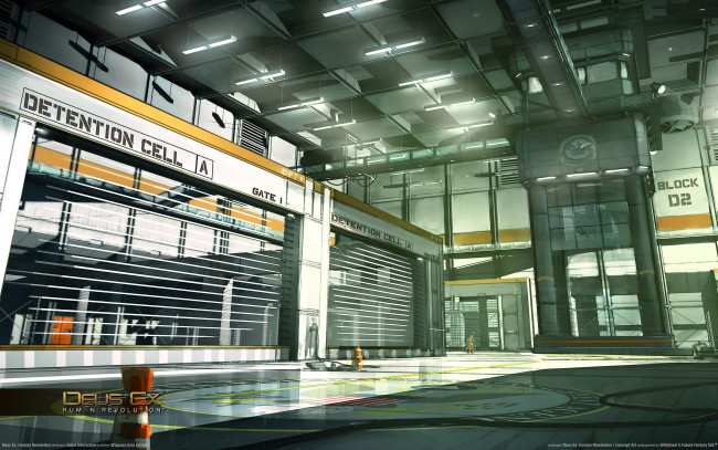 Обои картинки фото deus, ex, human, revolution, concept, art, видео, игры