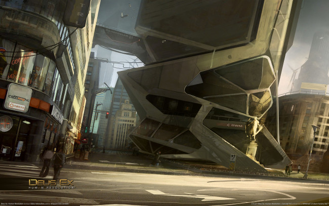 Обои картинки фото deus, ex, human, revolution, concept, art, видео, игры