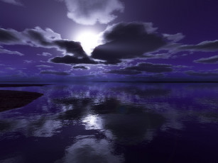 Картинка 3д графика nature landscape природа вечер небо море