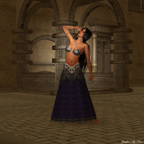 Обои картинки фото 3д, графика, fantasy, фантазия, комната, девушка