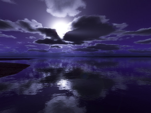 Обои картинки фото 3д, графика, nature, landscape, природа, вечер, небо, море