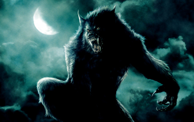 Обои картинки фото ван, хельсинг, кино, фильмы, van, helsing, тучи, ночь, оборотень, волк, луна