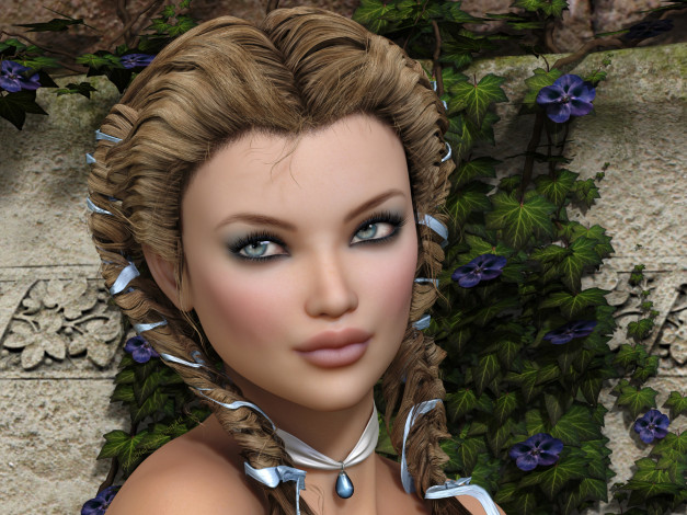 Обои картинки фото tahlia, by, metalhed13, 3д, графика, portraits, портрет, рендер, девушка