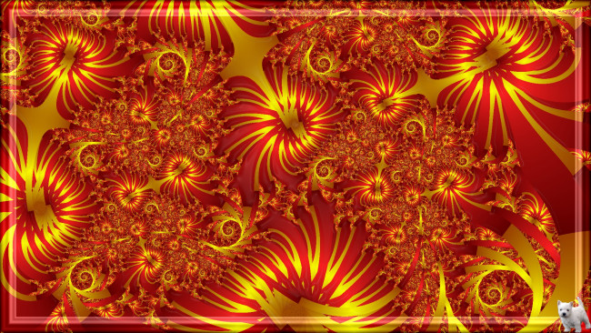 Обои картинки фото 3д, графика, fractal, фракталы, фон, цвета, узор, собачка