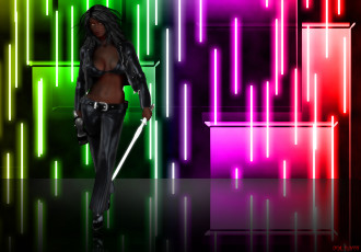 Картинка 3д+графика фантазия+ fantasy меч взгляд девушка