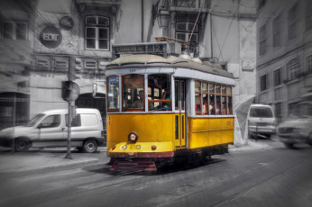 Картинка техника трамваи рельсы город трамвай