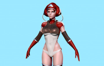 Картинка 3д+графика _science+fiction девушка руки поза взгляд эротика рендеринг