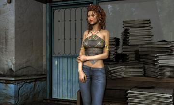 Картинка 3д+графика люди+ people девушка взгляд