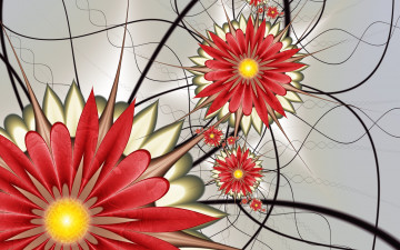 Картинка 3д+графика цветы+ flowers цвета фон узор